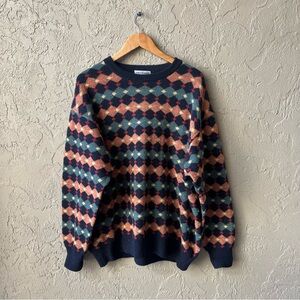 Bullock Jones men's Vintage  Knit Sweater Long Sleeve Made Italy